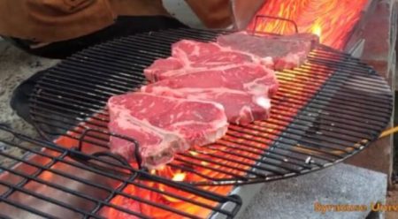 Steak, cuit, lave