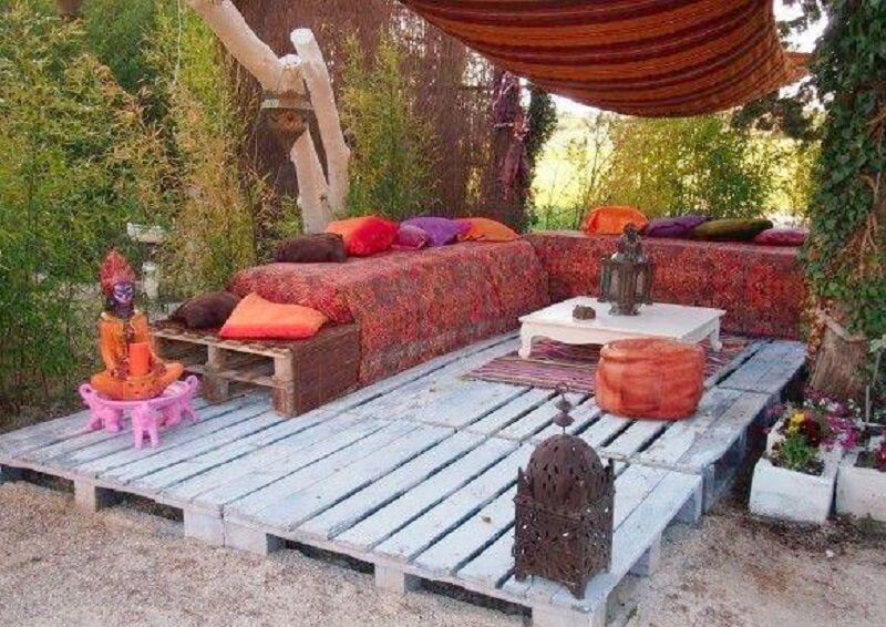 recyclage, palettes, bois, terasse