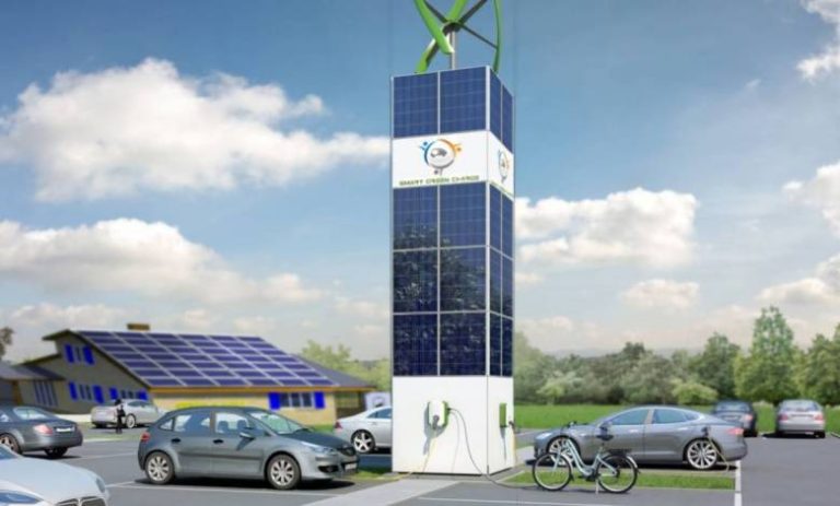 SmartGreenCharge, une station de recharge hybride qui allie solaire et éolien