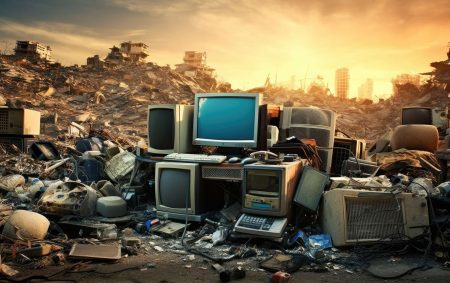Une année de déchets électroniques suffisante pour remplir une file de camions encerclant la Terre ! Une année de déchets électroniques suffisante pour remplir une file de camions encerclant la Terre !