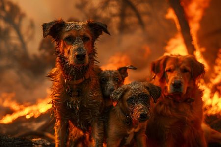 Un acte héroïque : découvrez comment une famille de chiens a été sauvée d'un incendie géant en Californie