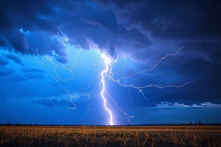 Un phénomène météorologique rare et surprenant : des éclairs en plein ciel dégagé sans orage visible