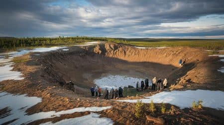 Ces mystérieux cratères en Sibérie explosent avec la puissance de 100 bombes : le réchauffement climatique en cause Ces mystérieux cratères en Sibérie explosent avec la puissance de 100 bombes : le réchauffement climatique en cause
