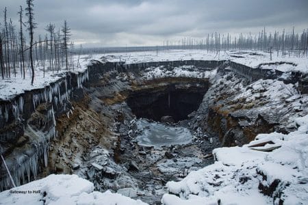 Cette "Porte des Enfers" en Sibérie triple de taille en 33 ans et libère 5000 tonnes de CO2 par an : une catastrophe imminente