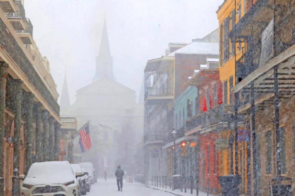 Tempête arctique historique : la Nouvelle-Orléans sous la neige, un phénomène rare qui glace une grande partie des États-Unis Ce blizzard historique plonge la festive Nouvelle-Orléans sous 18cm de neige, un record depuis 1948