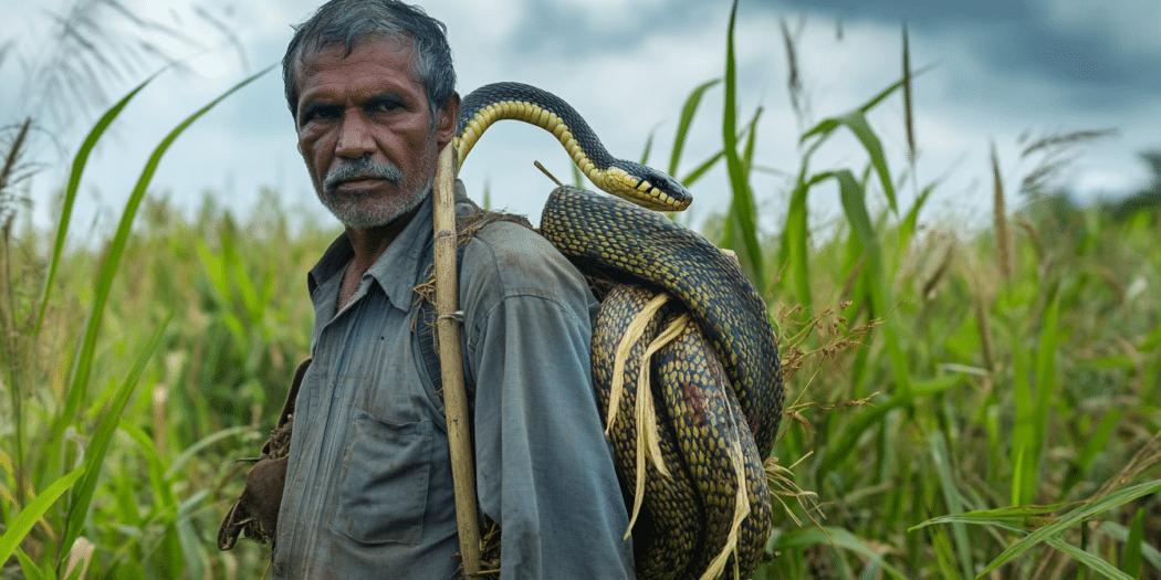 Un champ agricole équipé d'un système anti-serpents