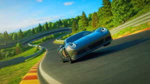 Illustration de Han Yue réalisant un tour en side wheelie sur le circuit de Nürburgring Nordschleife (création par IA, non réaliste). Crédit : Ideogram