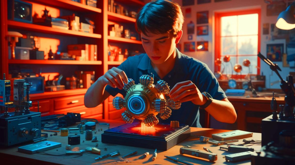 « C’est complètement fou » : il construit un réacteur à fusion chez lui en 4 semaines et sidère la communauté scientifique mondiale Illustration de la construction d'un réacteur à fusion par un étudiant britannique (création par IA, illustration non réaliste). Crédit : Ideogram.