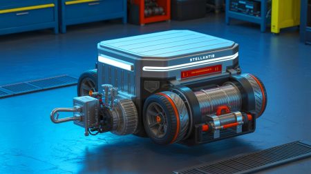 Illustration de l'innovation de Stellantis avec un moteur électrique doté d'un treuil intégré. Image réalisée par IA.