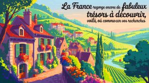 Illustration de trésors cachés en France et leur impact historique (création par IA, illustration non réaliste). Crédit : Ideogram.