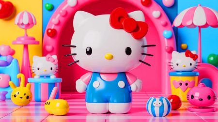 Illustration de la neutralité émotionnelle d'Hello Kitty sans bouche permettant la projection personnelle des émotions (création par IA, illustration non réaliste). Crédit : Ideogram.