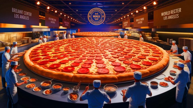 « Une mer de fromage » : cette pizza record avec 4 tonnes de garniture entre dans l’histoire et nourrit 68 000 personnes dans le besoin