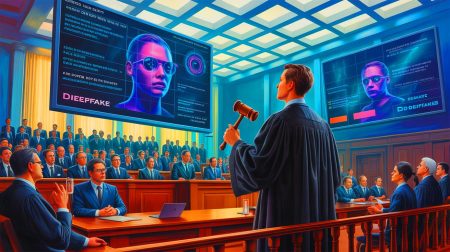 Illustration de l'impact des deepfakes sur la société et les efforts législatifs pour les réguler. Image réalisée par IA.