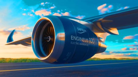 Illustration de la certification du moteur électrique ENGINeUS 100, symbolisant l'innovation technologique dans l'aviation durable. Image réalisée par IA.