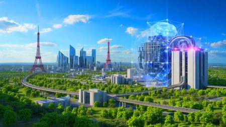 La France devient une superpuissance inattendue : grâce à l’énergie nucléaire, elle s’impose comme le leader mondial de l’intelligence artificielle high-tech Illustration de la France s'affirmant comme leader mondial de l'intelligence artificielle grâce à son énergie nucléaire. Image réalisée par IA.