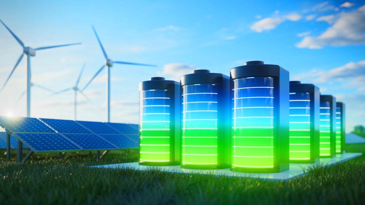 Illustration de la capacité mondiale de stockage d'énergie renouvelable. Image réalisée par IA.