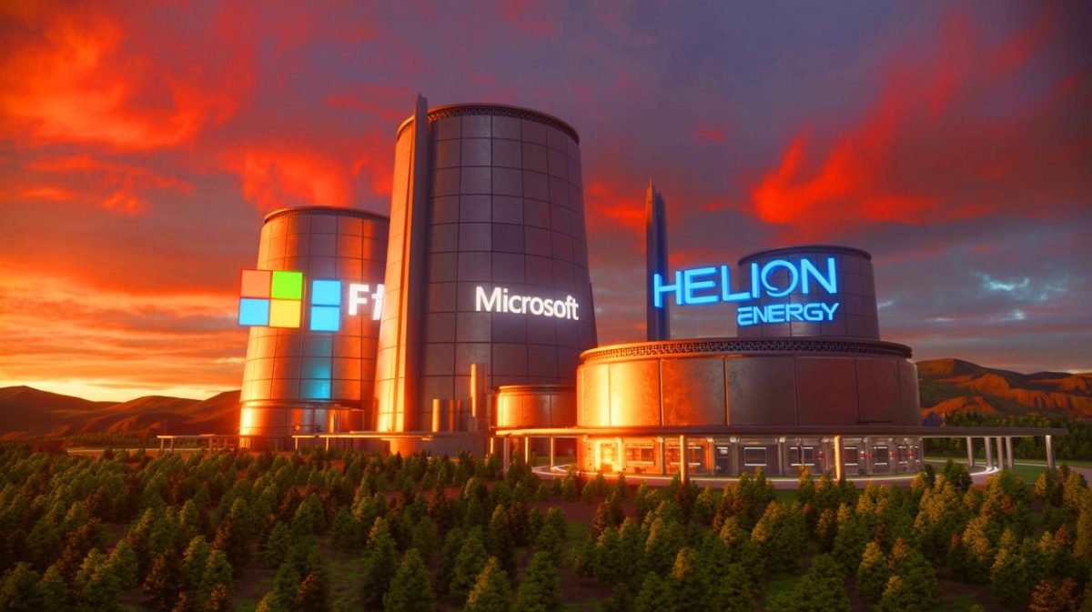 « Ils vont produire de l’énergie illimitée » : Microsoft devance Elon Musk avec un projet de fusion nucléaire prêt dès 2028 Illustration de la collaboration entre Microsoft et Helion Energy pour un projet de fusion nucléaire (création par IA, non réaliste). Crédit : Ideogram