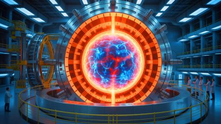 Cet électroaimant pourrait soulever 10 poids lourds » : un pas géant pour la fusion nucléaire Illustration de l'électroaimant supraconducteur du projet ITER en action. Image réalisée par IA.