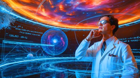 Illustration de la théorie de l'univers simulé proposée par Melvin Vopson. Image réalisée par IA.