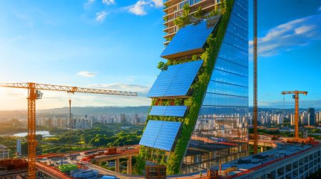 Illustration de la tour Senna, un projet de gratte-ciel résidentiel de plus de 500 mètres à Santa Catarina. Image réalisée par IA.
