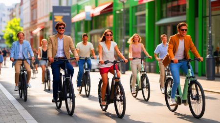Illustration de la réglementation européenne des vélos à assistance électrique. Image réalisée par IA.