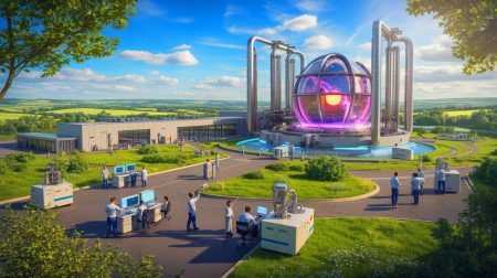 Casse-tête nucléaire : comment l’Italie et le Royaume-Uni s’allient pour conquérir le mystère du tritium dans la fusion énergétique Illustration de l'installation et du bâtiment de la boucle de tritium H3AT à Culham. Image réalisée par IA.
