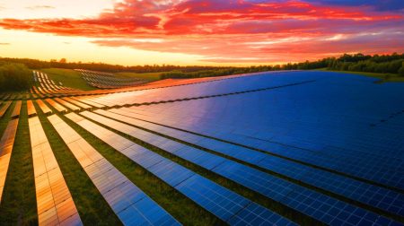 Illustration de l'essor de l'énergie solaire et son impact sur la transition énergétique mondiale. Image réalisée par IA.