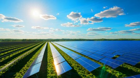 Illustration de l'essor de l'énergie solaire dans la transition énergétique mondiale. Image réalisée par IA.