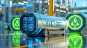 Illustration de l'innovation d'HydroSil par HSL Technologies dans le transport d'hydrogène. Image réalisée par IA.