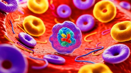 Illustration de la découverte d'un organite innovant dans les cellules, appelé hémifusome. Image réalisée par IA.