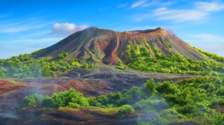 Illustration de la réactivation potentielle des volcans du Massif Central. Image réalisée par IA.