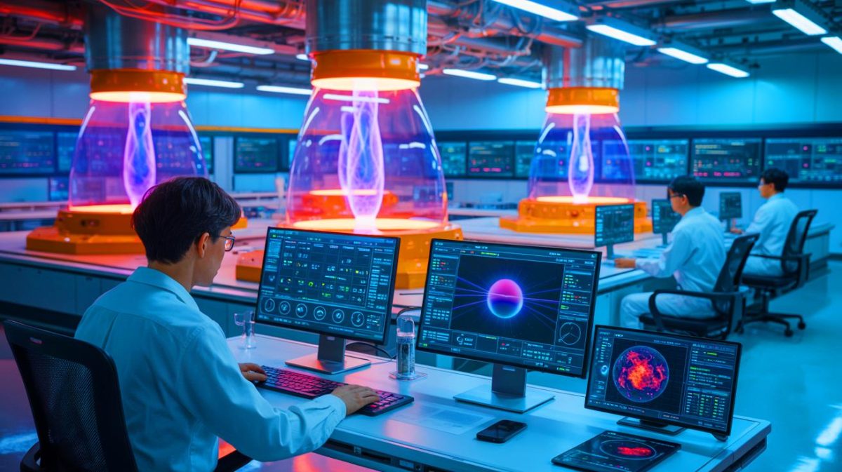 « La France ne s’y attendait pas » : la Corée du Sud dévoile un modèle de fusion 1 000 fois plus rapide que le sien Illustration de la Corée du Sud révolutionnant les calculs de fusion nucléaire grâce à l'intelligence artificielle. Image réalisée par IA.