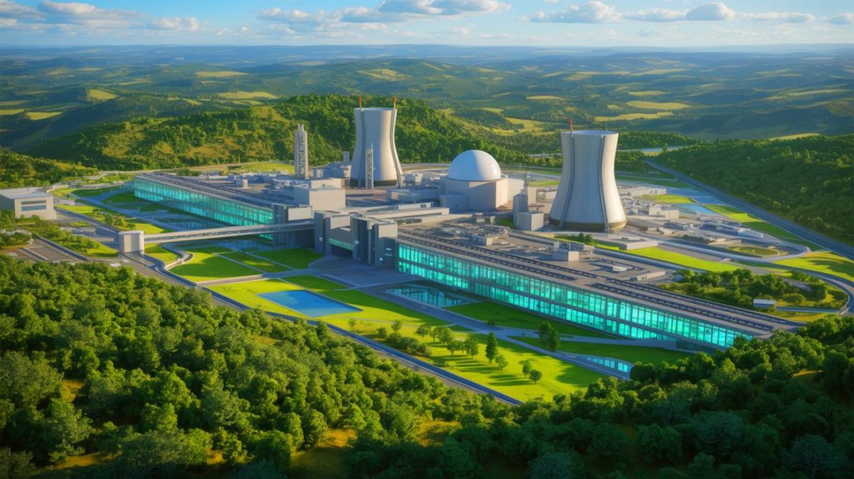 « La France prête à conquérir l’énergie du futur » : ce centre de recherche dans le Sud propulse une ville française au sommet du nucléaire mondial Illustration de l'innovation nucléaire par Newcleo en Occitanie. Image réalisée par IA.