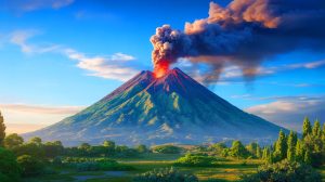Illustration de l'étude des éruptions volcaniques furtives. Image réalisée par IA.
