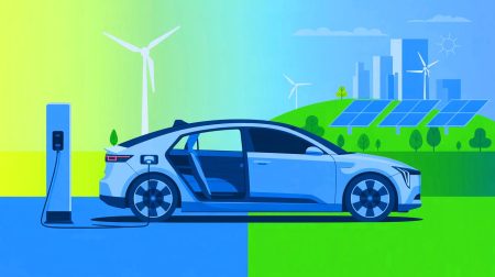 Illustration de la persistance des mythes autour des véhicules électriques. Image réalisée par IA.