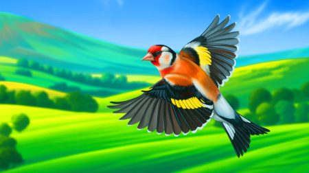 L’incroyable voyage d’un oiseau rare : capturé aux deux extrémités du Royaume-Uni, son périple mystifie les scientifiques et ébranle la logique établie Illustration de l'incroyable périple d'un chardonneret à travers le Royaume-Uni. Image réalisée par IA.