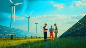 Illustration de l'impact des incertitudes politiques sur les projets d'énergies renouvelables aux États-Unis. Image réalisée par IA.