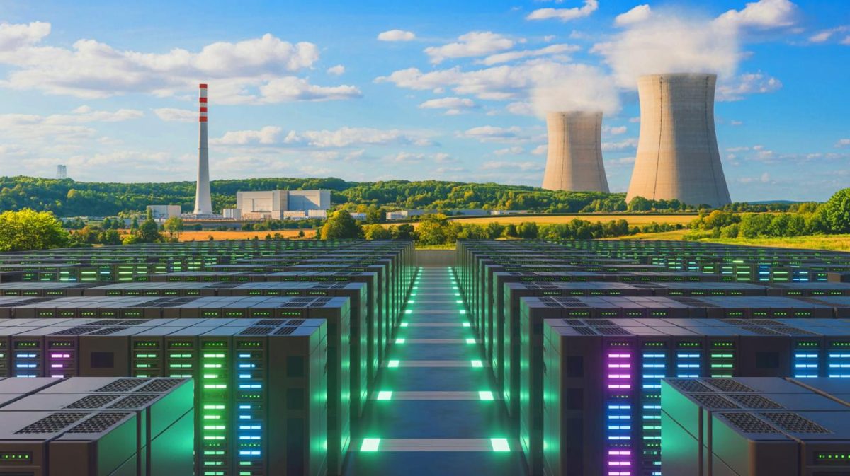 « Personne ne l’avait vu venir » : la France, propulsée par le nucléaire, s’impose comme le nouveau titan mondial de l’intelligence artificielle Illustration de la France s'imposant comme un leader mondial de l'intelligence artificielle grâce à son énergie nucléaire. Image réalisée par IA.