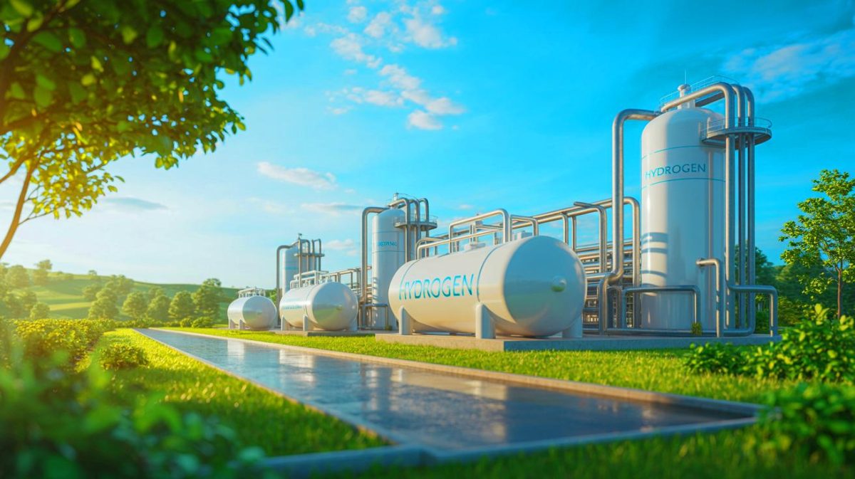 « Un coup de maître en Allemagne » : ce géant français de l’énergie prévoit d’économiser 300 000 tonnes de CO2 d’ici 2030 dans une opération inédite Illustration de l'utilisation de l'hydrogène vert pour la décarbonation de la raffinerie de Leuna. Image réalisée par IA.