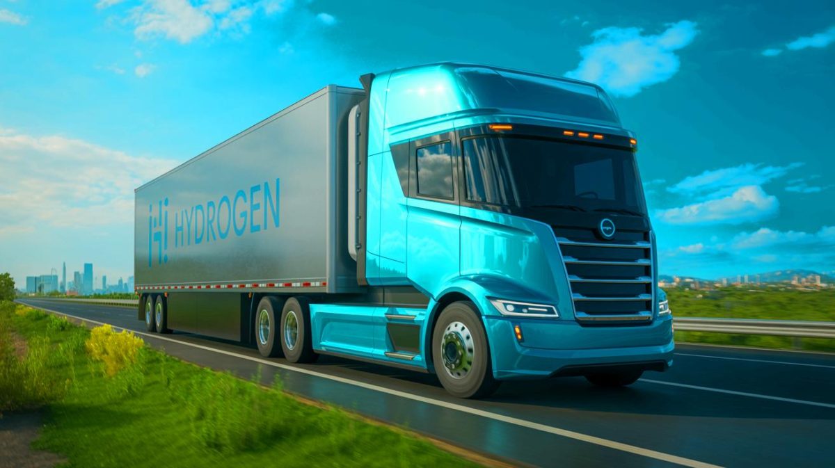 « Le monstre de la route est né » : ce camion électrique fracasse les limites avec plus de 1 000 km d’autonomie Illustration de l'innovation technologique du camion "Track 1000" à hydrogène. Image réalisée par IA.