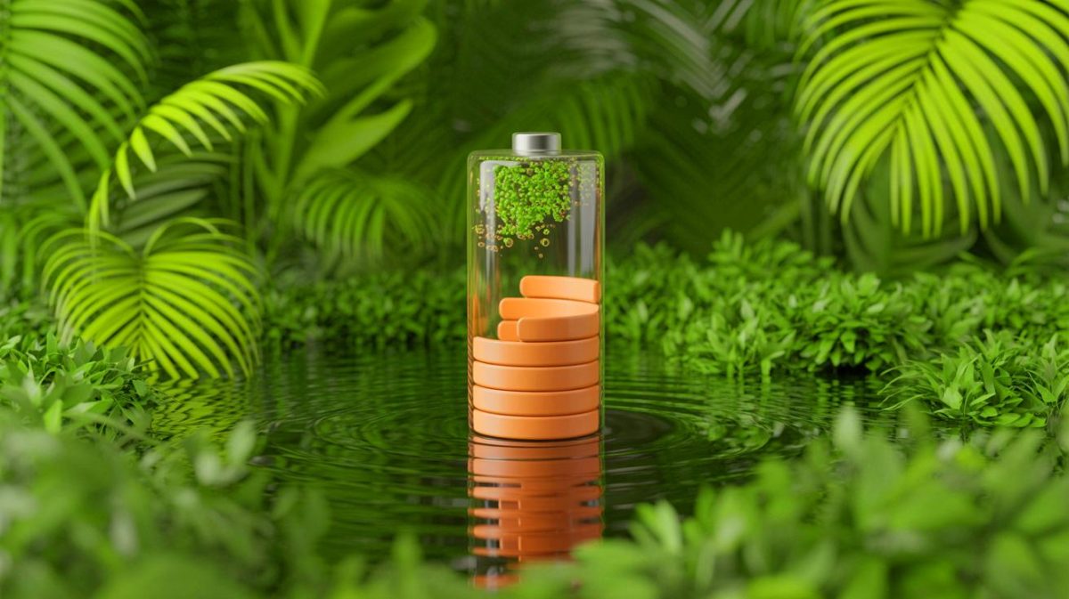 Une batterie qui disparaît après usage : découvrez cette innovation qui produit de l’électricité pendant plus de 100 minutes avant de se dissoudre intégralement Illustration de la batterie dissolvable utilisant des probiotiques pour produire de l'électricité. Image réalisée par IA.