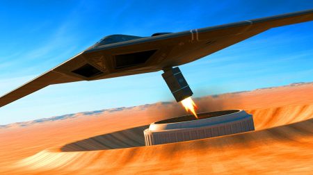 Illustration de la bombe GBU-57/B MOP en action sur des installations nucléaires iraniennes. Image réalisée par IA.