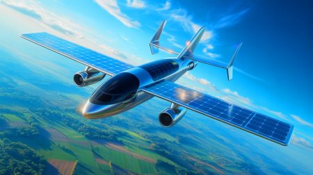 « Vers un ciel enfin propre » : cette invention solaire inédite promet de balayer les avions polluants et de transformer à jamais le transport aérien mondial Illustration de la fin d'une ère de pollution avec des avions fonctionnant à l'énergie solaire. Image réalisée par IA.