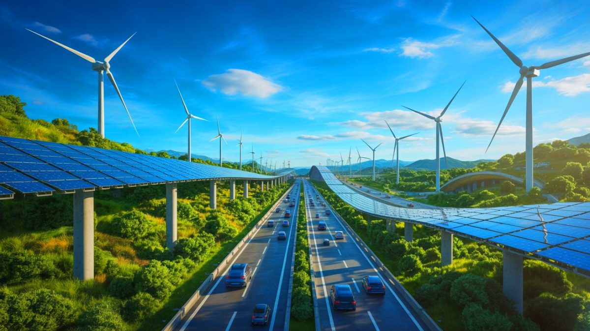 « Une prouesse énergétique sans précédent » : la route solaire et ses 26 éoliennes qui transforment 40 millions de kilowattheures en Europe et redéfinissent l’avenir énergétique Illustration de l'autoroute solaire européenne intégrée à 26 éoliennes. Image réalisée par IA.