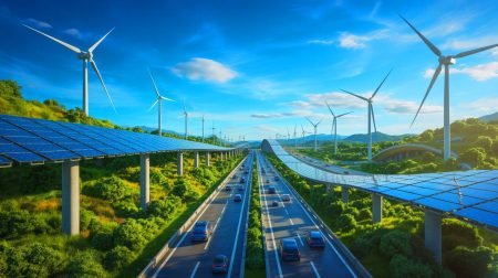 « Une prouesse énergétique sans précédent » : la route solaire et ses 26 éoliennes qui transforment 40 millions de kilowattheures en Europe et redéfinissent l’avenir énergétique Illustration de l'autoroute solaire européenne intégrée à 26 éoliennes. Image réalisée par IA.
