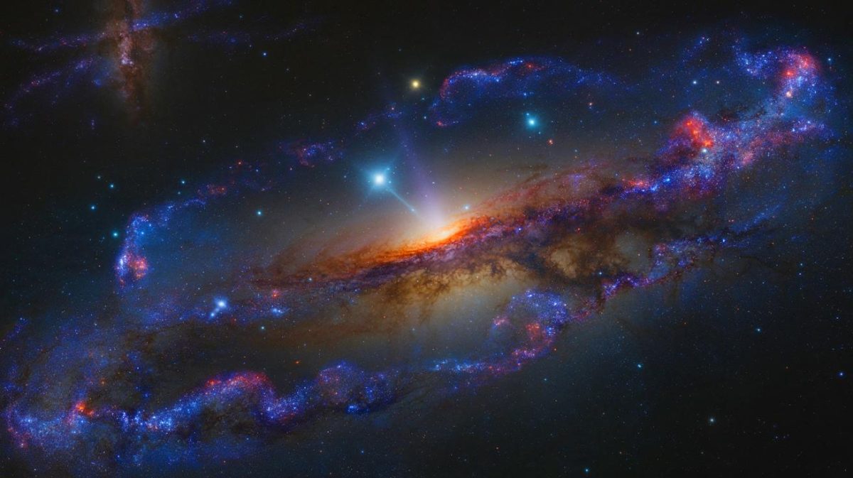 Illustration de galaxies invisibles autour de la Voie lactée, générée par intelligence artificielle.