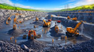 Illustration de la découverte d'un gisement de lithium en Chine, générée par intelligence artificielle.