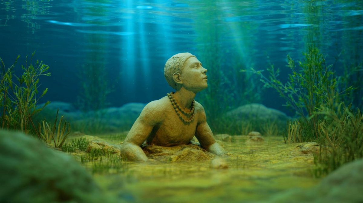 « C’est comme toucher l’histoire » : une figurine en argile vieille de 3 000 ans dévoile des empreintes humaines oubliées Illustration de la découverte d'une figurine en argile de l'âge du fer au fond du lac Bolsena, générée par intelligence artificielle.