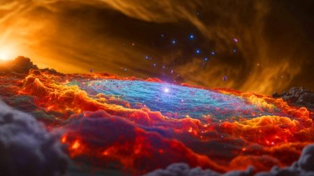 Illustration de la recherche sur le déséquilibre entre matière et antimatière dans l'Univers.