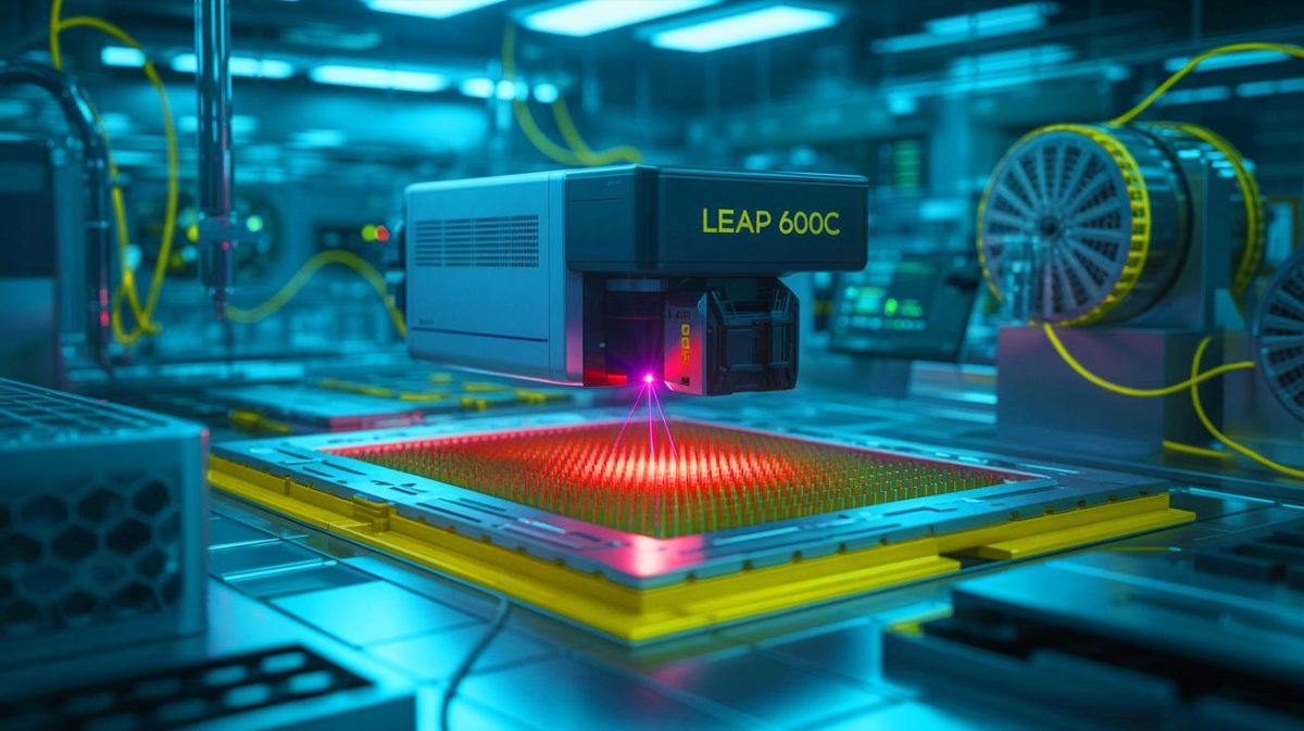 « Cette découverte pourrait changer notre futur énergétique » : une entreprise dévoile un laser de nouvelle génération pour des dispositifs à énergie illimitée Illustration de l'avancée technologique du laser LEAP 600C pour la production de ruban supraconducteur, générée par intelligence artificielle.